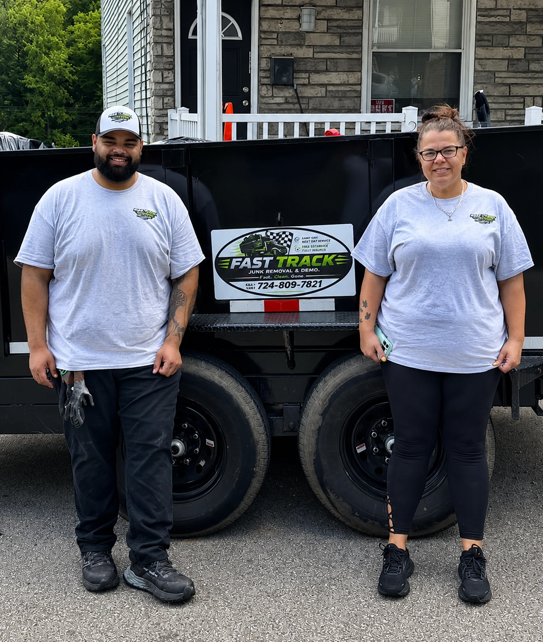 Property cleaning and junk removal service in progress